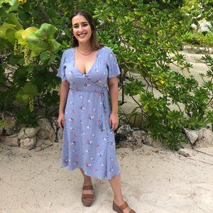 Madewell midi dress in floral blue